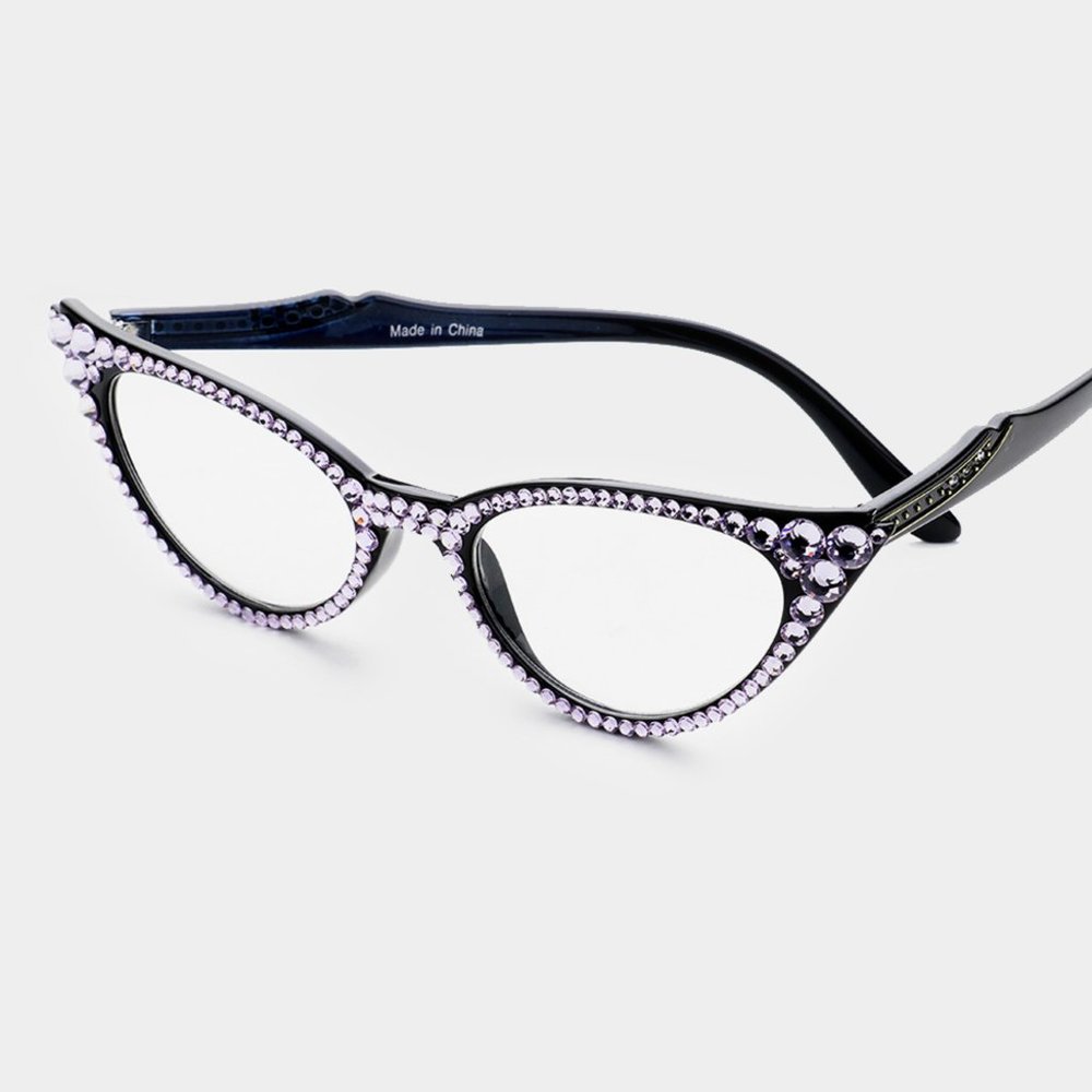 Austrian Crystal Cateye Reading Glasses, Vintage Crystal Reading Glasses - Picture 11 of 11